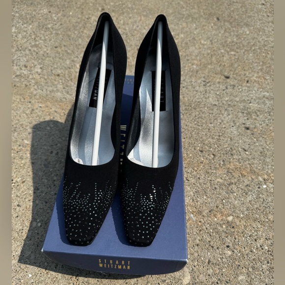 Vintage Stuart Weitzman Black Classic Embellished Pumps - Picture 1 of 4